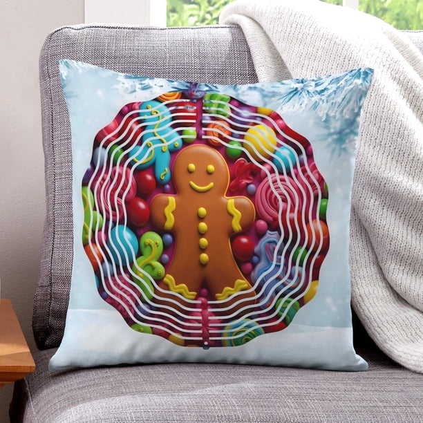 Hombre de Jengibre Fundas de almohada de terciopelo con tema, regalos de funda de almohada, decoración para el hogar, cojín de lanzar, regalo de cumpleaños para fans y parejas.30*30cm.