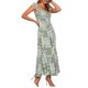 thumbnail image 4 of INSPIRE CHIC Vestido de verano estampado para mujer con tirantes finos, escote cuadrado, corte en línea A, vestido largo maxi M Verde, 4 of 6