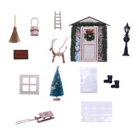 Magideal - 1:12 Mini Accesorios De Puerta De Madera Kit De Decoración De Casa Pequeña Accesorios De Decoración De Escena En Miniatura Decoración