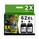 thumbnail image 1 of Cartuchos de tinta Ubinki 62XL negros de repuesto para HP 62 XL, 1 of 6