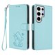 thumbnail image 1 of Funda de Gato tipo Libro para Samsung Galaxy S24 Ultra, Verde Claro, 1 of 6