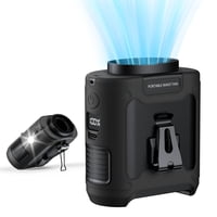 Ventilador Portátil Planciti Con Clip Para Cintura, 10000 Mah, Con Linterna, Color Negro
