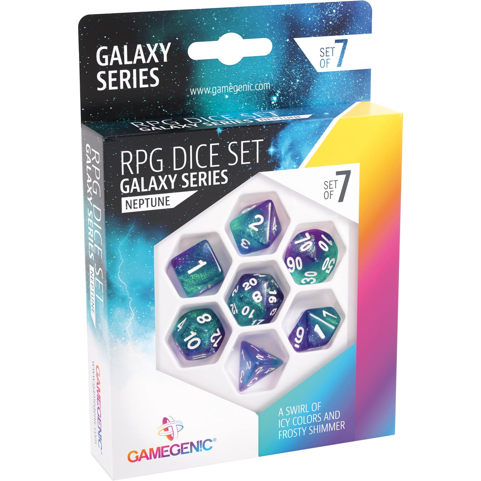 Set De Dados Rpg Serie Galaxy Asmodee Neptuno 7 Piezas