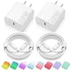 thumbnail image 1 of Cargador QUZUDN USB C de pared de 20 W + cable de 6 pies certificado MFi, 1 of 7