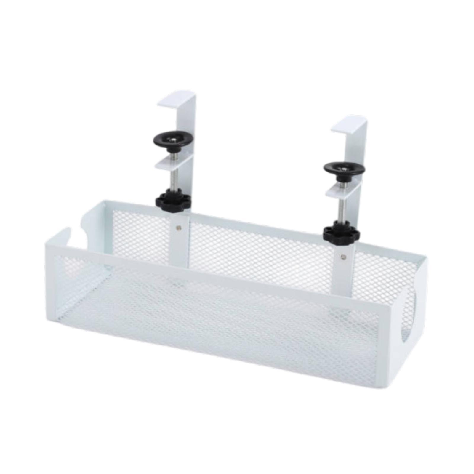 Magideal - Bandeja Organizadora De Cables Blanca Para Debajo Del Escritorio, Versátil Con Abrazadera Para Mantener El Suelo Del Escritorio Ordenado, Instalación