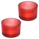 thumbnail image 1 of Uxcell 2 Pcs Portavelas de Té Portavelas de Vidrio para Decoración de Centro de Mesa Rojo, 1 of 6