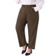 thumbnail image 4 of Agnes Orinda Pantalones Casuales de Negocios Rectos de Talla Grande para Mujer con Bolsillo 5X Café, de Talle Alto y Plisados para la Escuela, Universidad, Trabajo u Oficina, 4 of 5