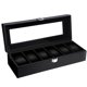 thumbnail image 1 of Caja de Relojes Uten de 6 Compartimentos con Tapa de Vidrio Todo Negro, 1 of 7