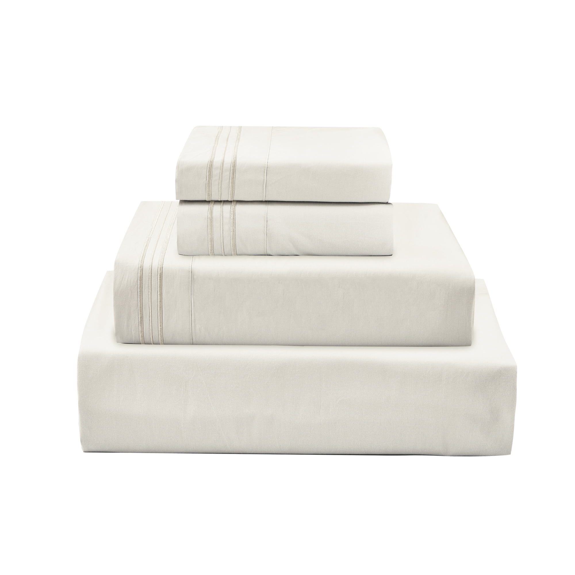 Zahr - Juego De Sabanas 100% Algodón 200 Hilos Marfil Lisas 1p