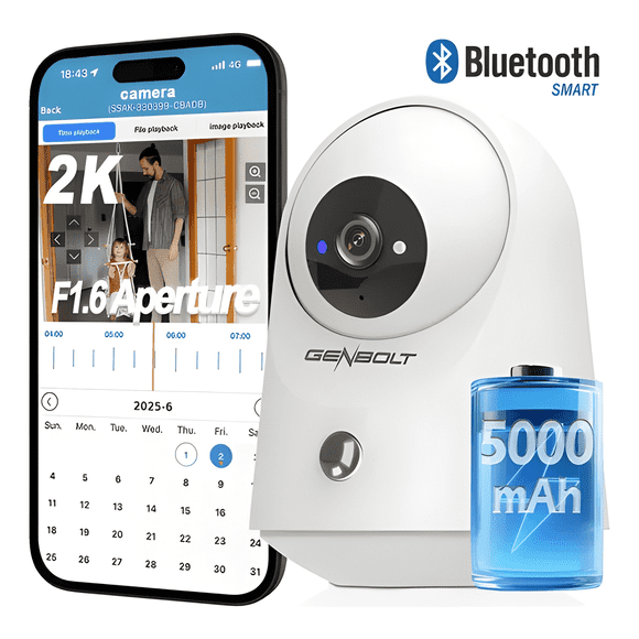 Genbolt® 2k Cámaras Seguridad Wifi Inalámbrica Interior