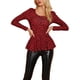 thumbnail image 1 of INSPIRE CHIC Blusas de Mujer con Estampado Cuello Redondo Mangas Largas Peplum M Rojo-Leopardo, 1 of 8