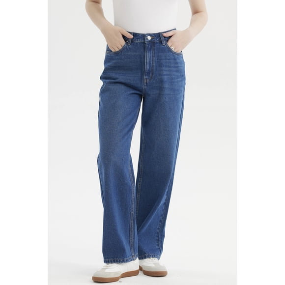 Jeans Mujer Cami Calce Recto Azul Oscuro