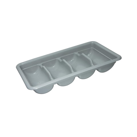 Bothyi - Caja Para Cubiertos Con 4 Compartimentos, Cajón Para Utensilios, Soporte Para Restaurante, Cocina, Hogar, Color Gris