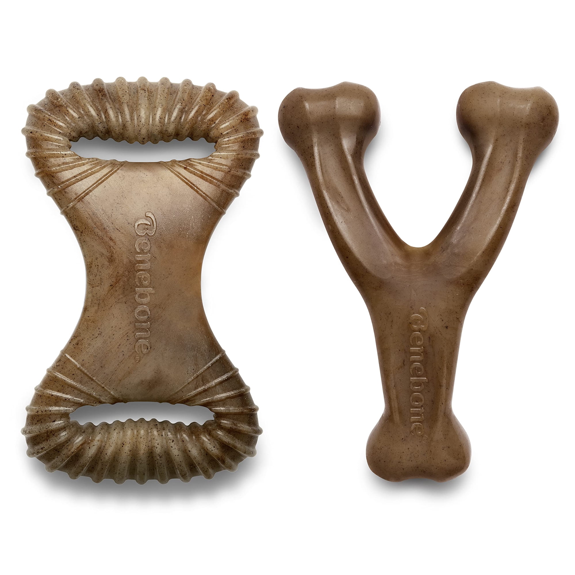 Juguetes Masticables Para Perros Benebone Wishbone/dental, Duraderos, Paquete De 2 Unidades, Tamaño Mediano