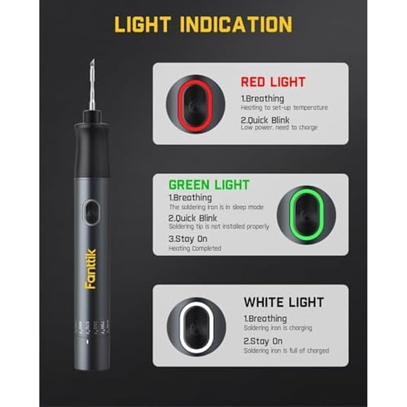 Kit Soldador Inalámbrico Fanttik T1 Max 16W 450°C C210