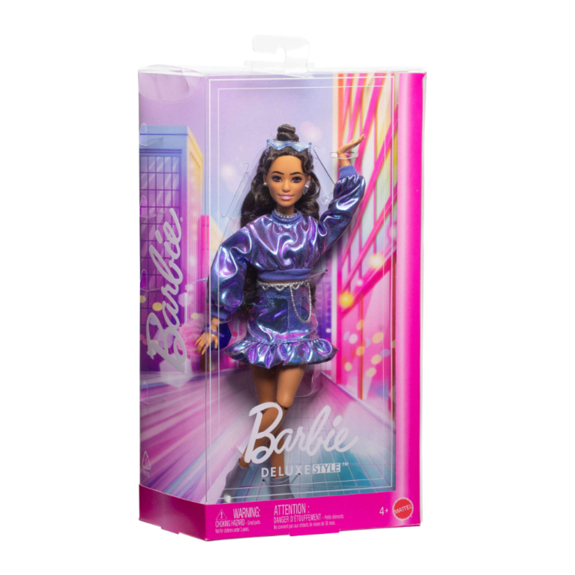 Muñeca Barbie Cabello Castaño Y Cojunto Azul