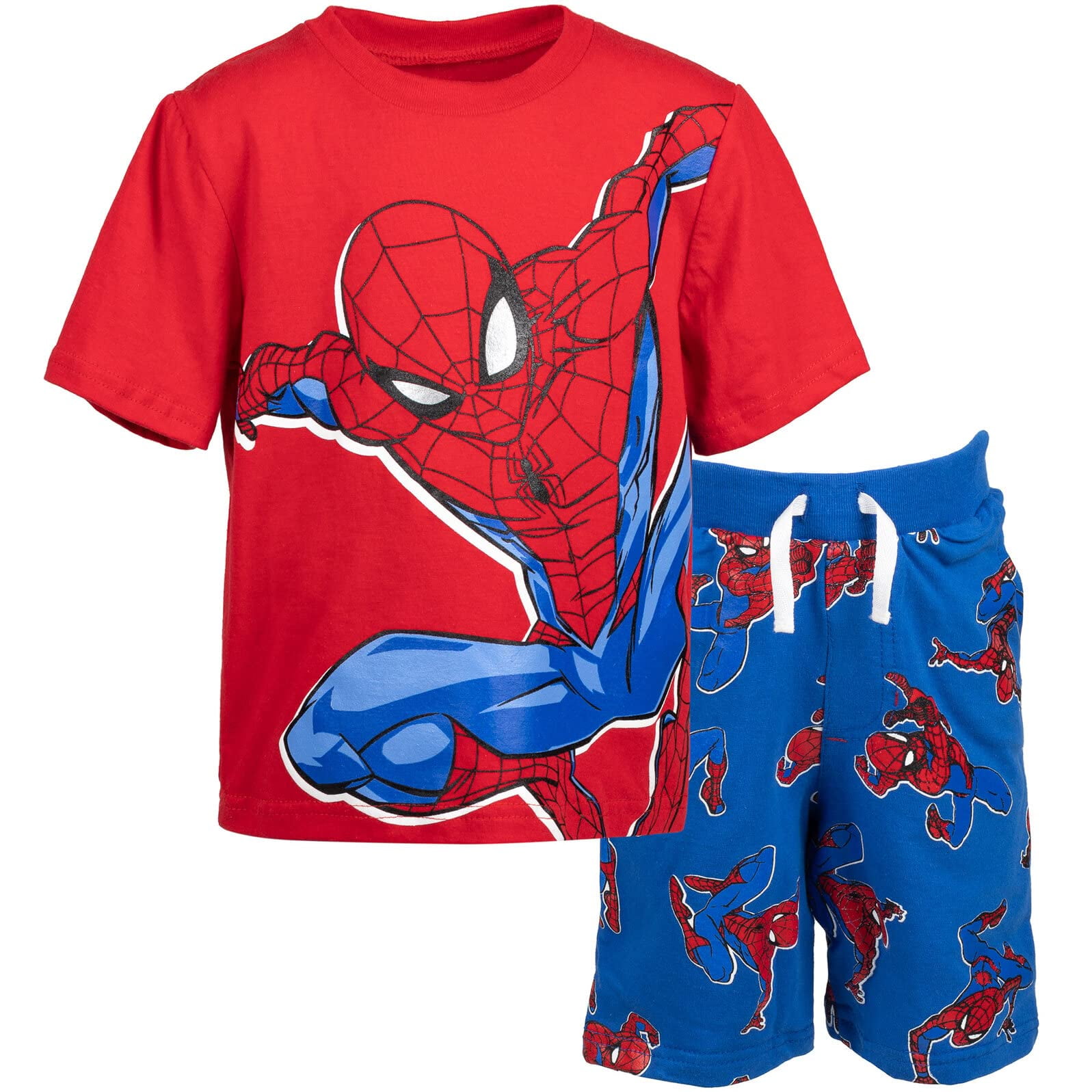 Conjunto De Remera Y Shorts Para Niños Marvel Spider-man Azul/rojo