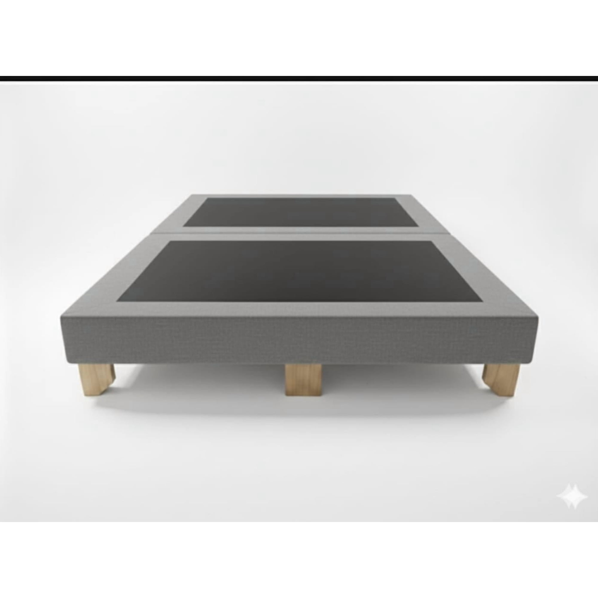 Rous Muebles - Base Cama 2 Plazas, Dividida, Color Gris