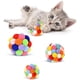 thumbnail image 1 of Pelotas de juguete para gatos con cascabel (3 tamaños/paquete), pelotas suaves y coloridas con cascabel incorporado, juguetes interactivos para masticar para gatos y gatitos de interior., 1 of 5