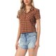 thumbnail image 4 of INSPIRE CHIC Camisas de Cuadros para Mujer Cuello de Punta Abotonado Blusas de Regreso a Clases Rojo Intenso 2 L, 4 of 6