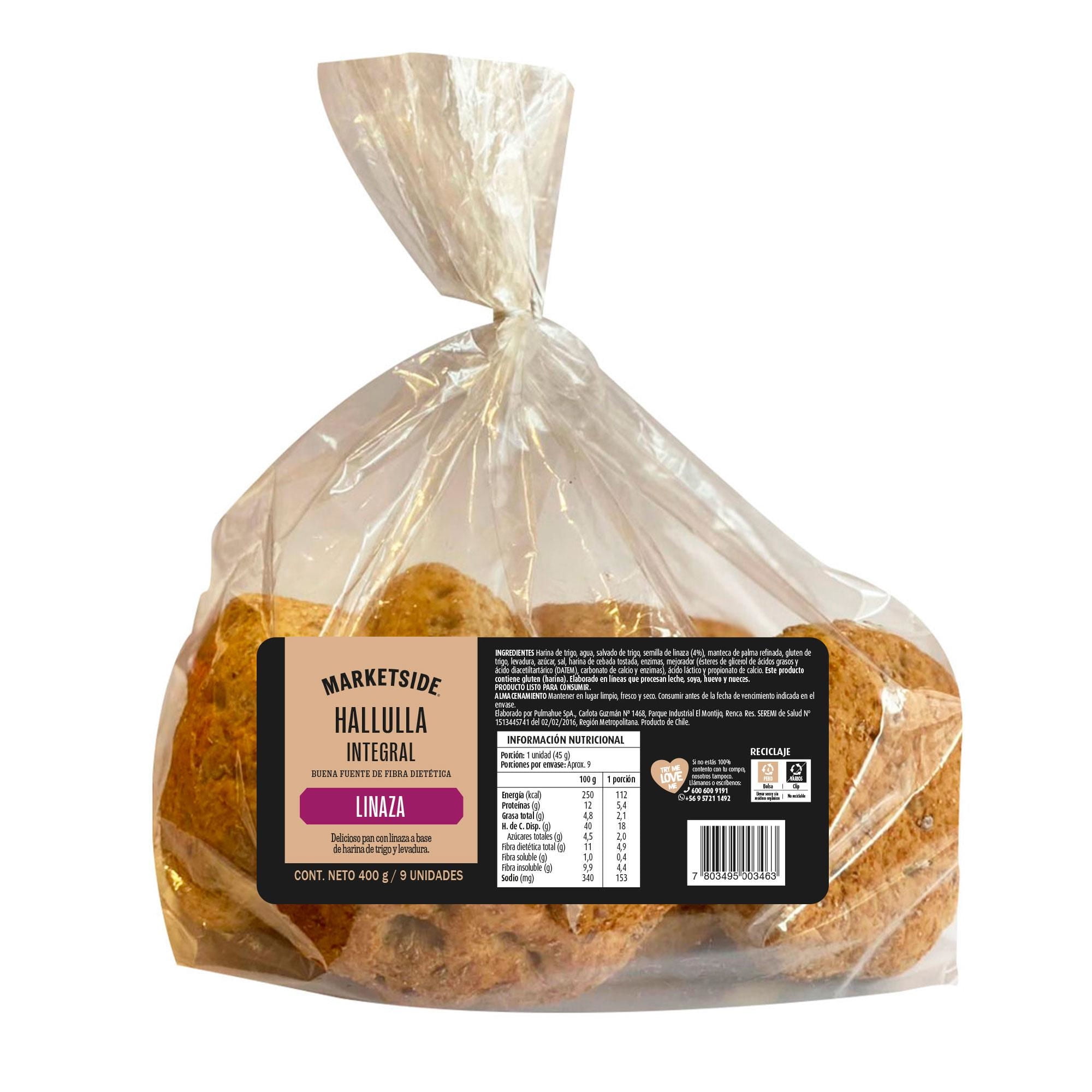 Pan Hallulla Integral Linaza 400 g Marketside