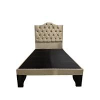 Cama 1 Plaza Ovalada Incluye Base Y Respaldo Beige Flobal