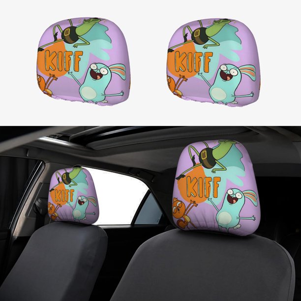 Kiff Funda Protectora Universal para Reposacabezas de Coche, Funda Elástica para Reposacabezas de Asiento de Auto, Funda de Tela Antipolvo, Accesorios de Interior 2 Piezas