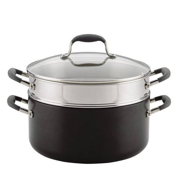 Cazuela Anolon 8,5 L Grafito con Set de Vapor