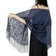 thumbnail image 5 of Floral Lace Scarf for Women - Lightweight Shawl Wrap with Fringe for Evening Dresses and Weddings, 5 of 5