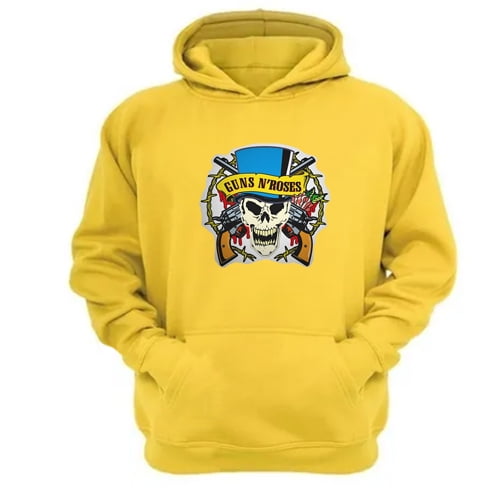Genérico - Polerón Canguro Guns N´ Roses Amarillo Talla S Unisex
