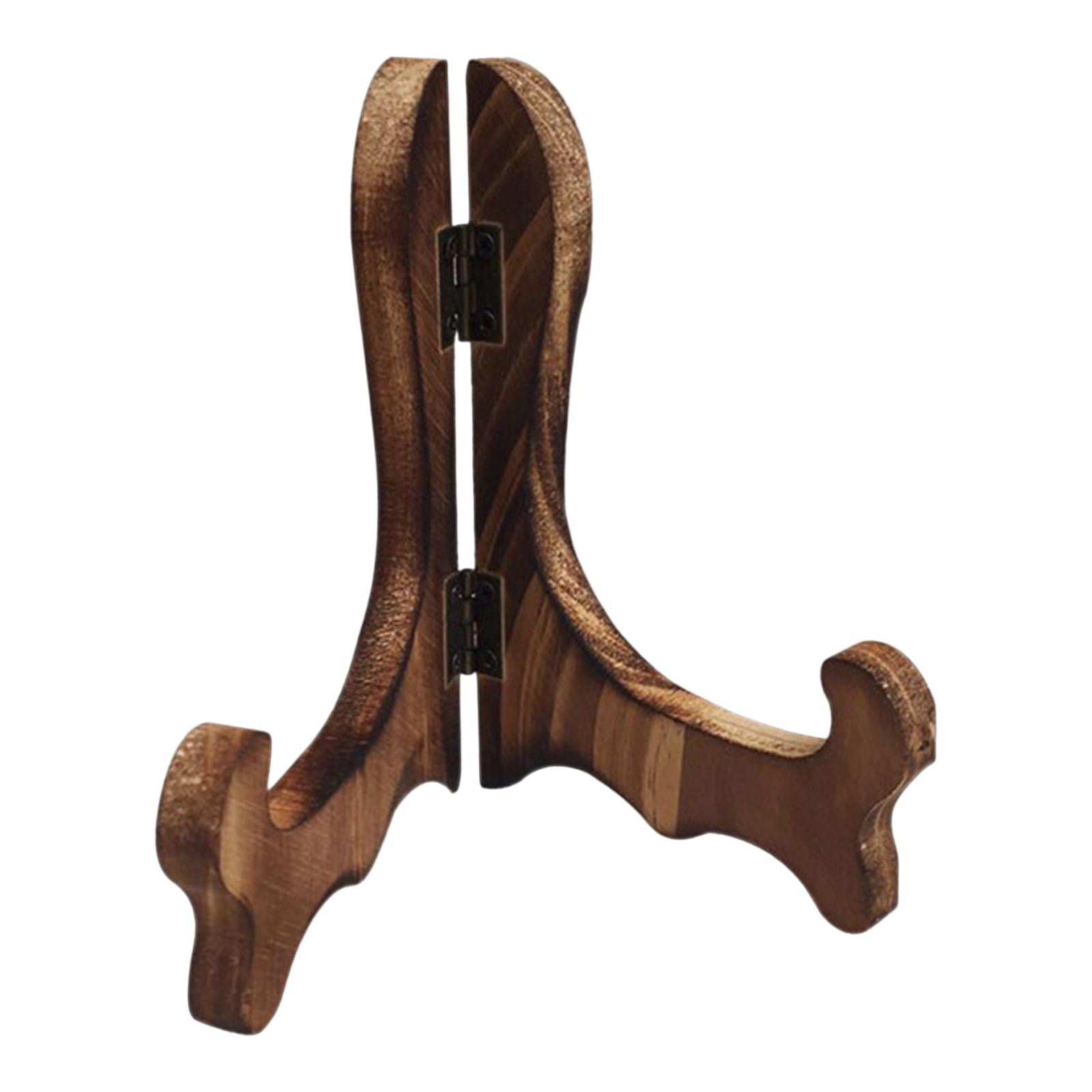 Magideal - Plato De Disco De Madera, Soporte Para Cuenco, Soporte Para Fotos, Caballete, Placa De Exhibición Para Libros, Caballete, Marcos De Fotos, Libros De C Marrón