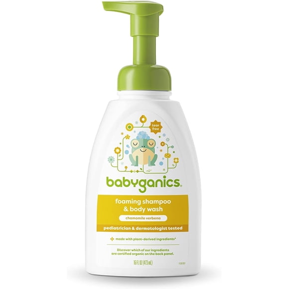 Shampoo Babyganics Espuma para Cuerpo Manzanilla 473ml