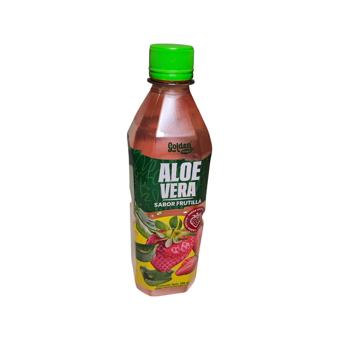 Pack 24 Unidades Jugo De Aloe Vera Sabor Frutilla Golden Drinks 500cc