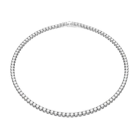 Collar Swarovski Matrix Tennis Con Cristales Transparentes De Rodio
