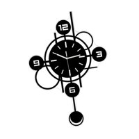 Magideal - Reloj De Pared Colgante Decorativo Reloj Con Péndulo Silencioso Pieza Artística Funcional De Acrílico Adecuado Para Regalos De Inauguración Sala Y Co Negro 40Cm