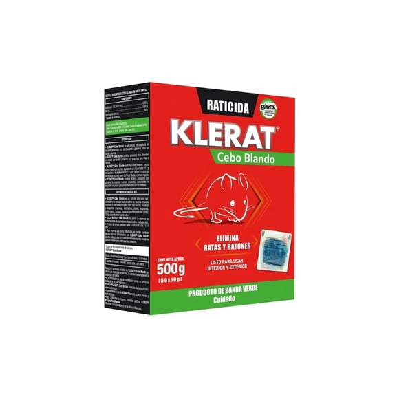 Raticida Klerat Cebo Blando x 500 Grs