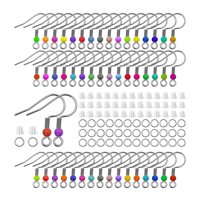 Magideal - 100 Uds. Ganchos Para Pendientes, Anillos Para Saltar, Accesorios Para Pendientes, Conjunto De Suministros Para Hacer Pendientes De Acero Inoxidable,