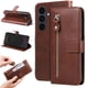 thumbnail image 1 of Funda con Cremallera para Samsung Galaxy S25 FE, Carcasa Cartera de Cuero PU con Soporte y Tarjetero, 1 of 5