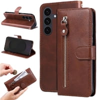 Gangxun - Funda Con Cremallera Para Samsung Galaxy S25 Fe, Carcasa Cartera De Cuero Pu Con Soporte Y Tarjetero