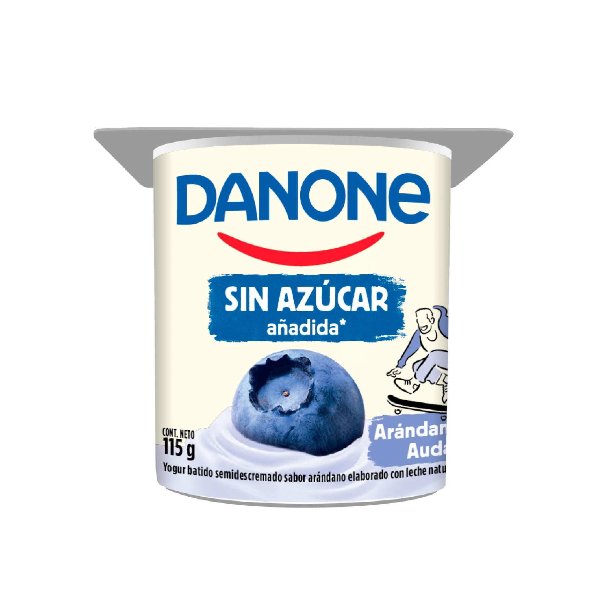 Yogurt Sin Azúcar Añadida Arándano 115 g Danone