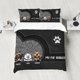 thumbnail image 1 of Cute Dog Pet Animal Print Navy Blue Quilt Duvet Cover Set Doona Cover3-Piece Bedding Set, 1 of 5
