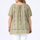 thumbnail image 3 of GRACE & GRANDEUR Blusas de Verano de Talla Grande para Mujeres Estilo Boho con Estampado Floral Cuello Redondo Manga Abullonada Top Casual para Vacaciones 2X Verde Esmeralda, 3 of 6