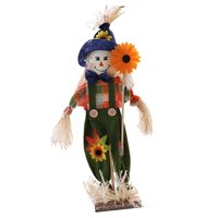 Magideal - Adornos De Espantapájaros Con Flores Exquisitas, Elegantes, Portátiles, Ligeros, De Tela Duradera, Diseño De Escritorio, Decoración De Halloween Para Azul