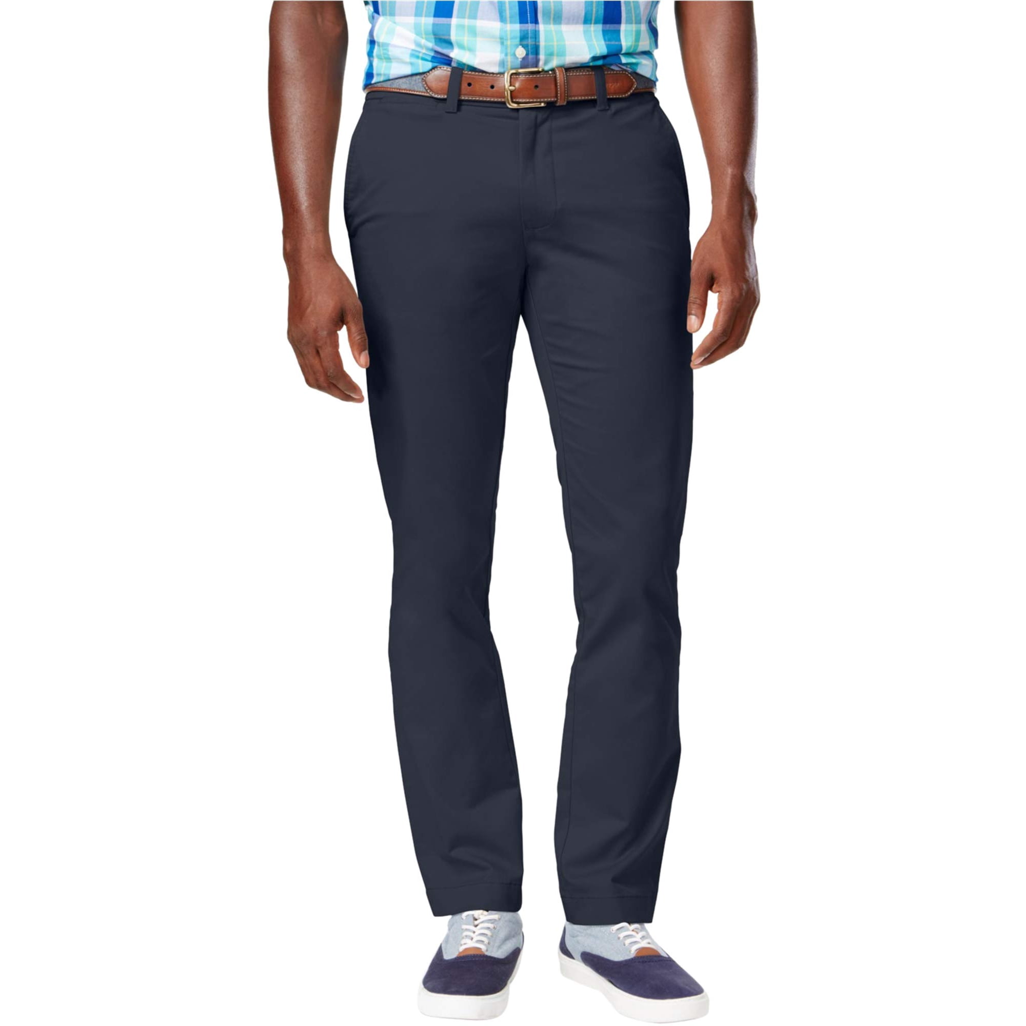 Pantalones Casuales Tommy Hilfiger, Elástico, Corte Ajustado, Azul Marino, 32 De Ancho X 30 De Largo