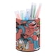 thumbnail image 1 of Mi Vida como Robot Adolescente-theme Cylinder Pen Holder Pencil Organizer with Flannel Lining PVC Leather Material Cardboard Base for study work 10*8CM, 1 of 6