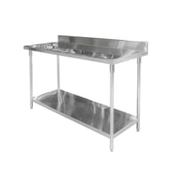 Imahe - Mesón Con Respaldo Acero Inox 120X70X85