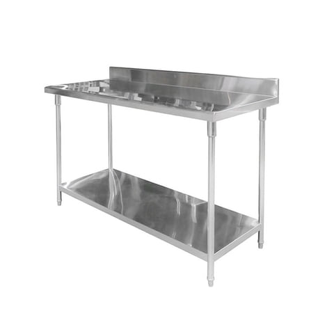 Imahe - Mesón Con Respaldo Acero Inox 120X70X85