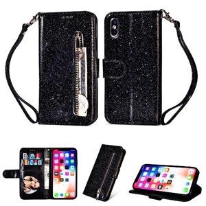Foxdock - Funda Para Elegante Funda Iphone Xr Glitter Con Cremallera-Ideal Para El Uso Diario