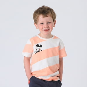 Polera Manga Corta Niño Beige Estampado Mickey Disney