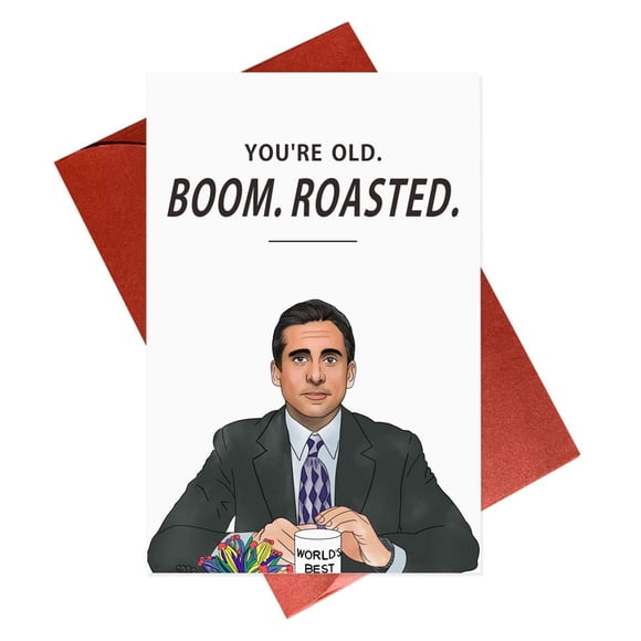Tarjetas de cumpleaños Gonzey The Office Michael Scott Boom Roasted